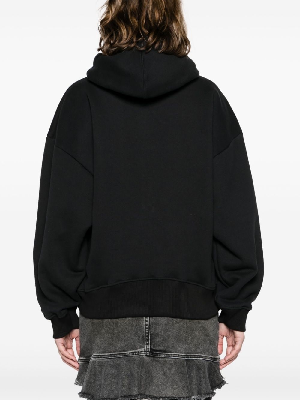 logo-embroidered cotton hoodie - 4