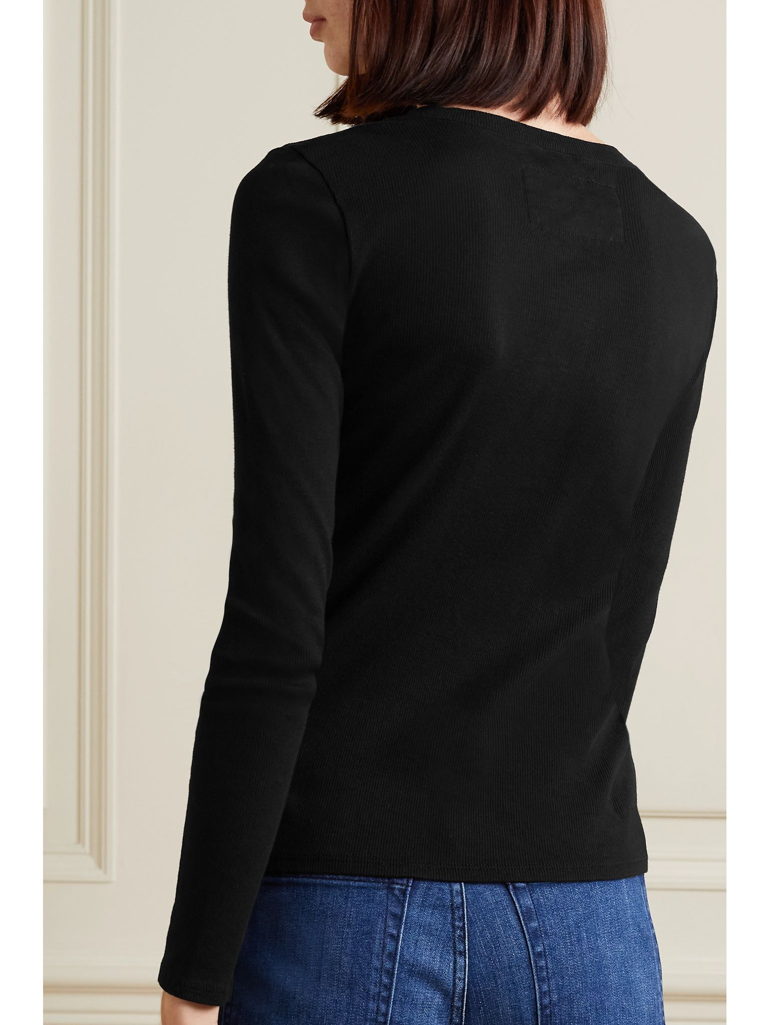 Jordan ribbed cotton-jersey top Black - 4