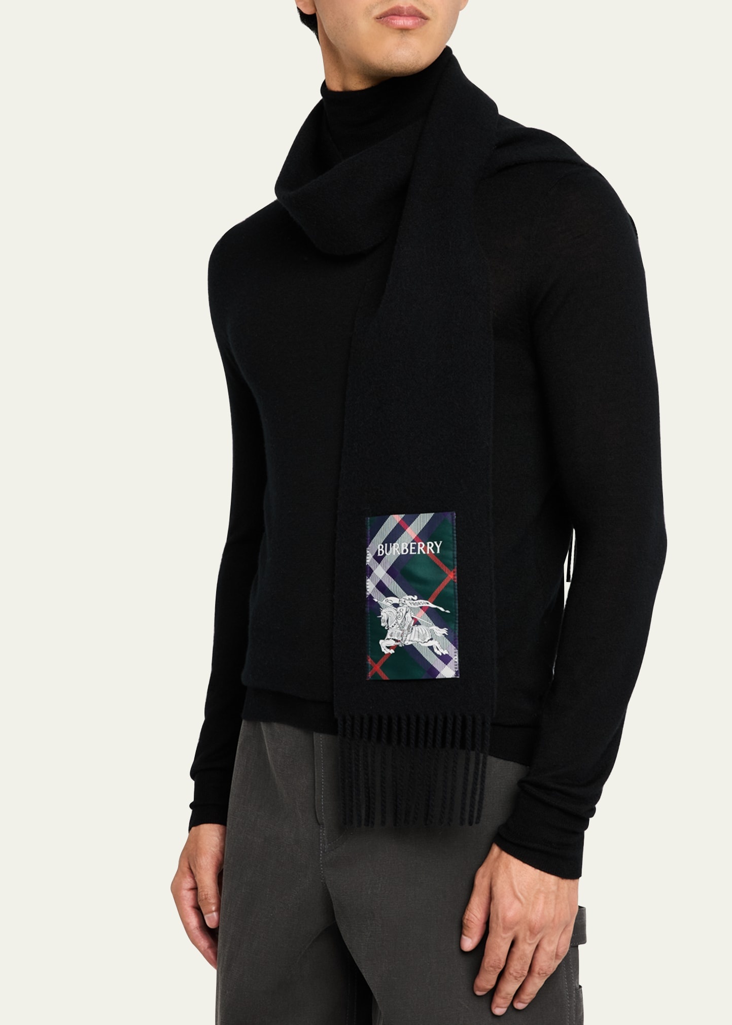 Men's Cashmere Scarf with EKD Label - 3