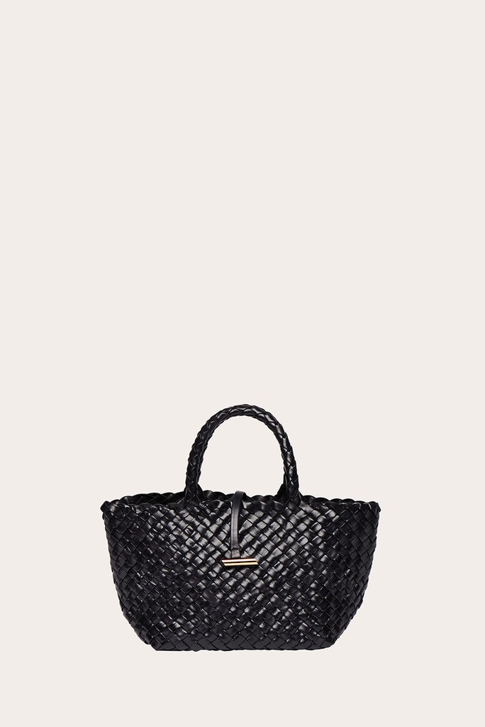 MINI LEATHER BASKET BLACK - 1