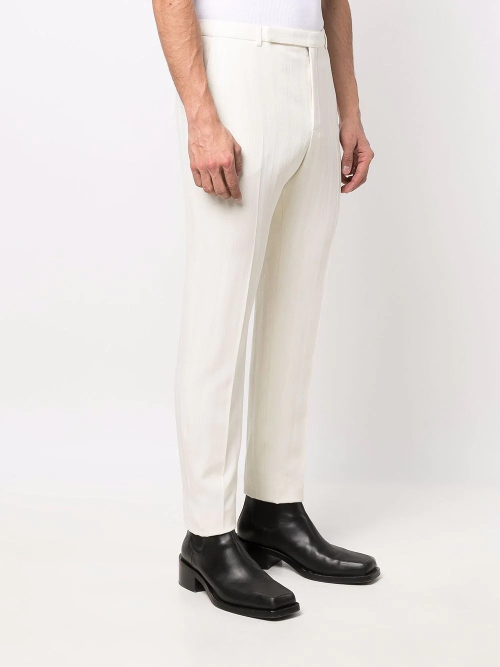 slim-fit pinstripe trousers - 3