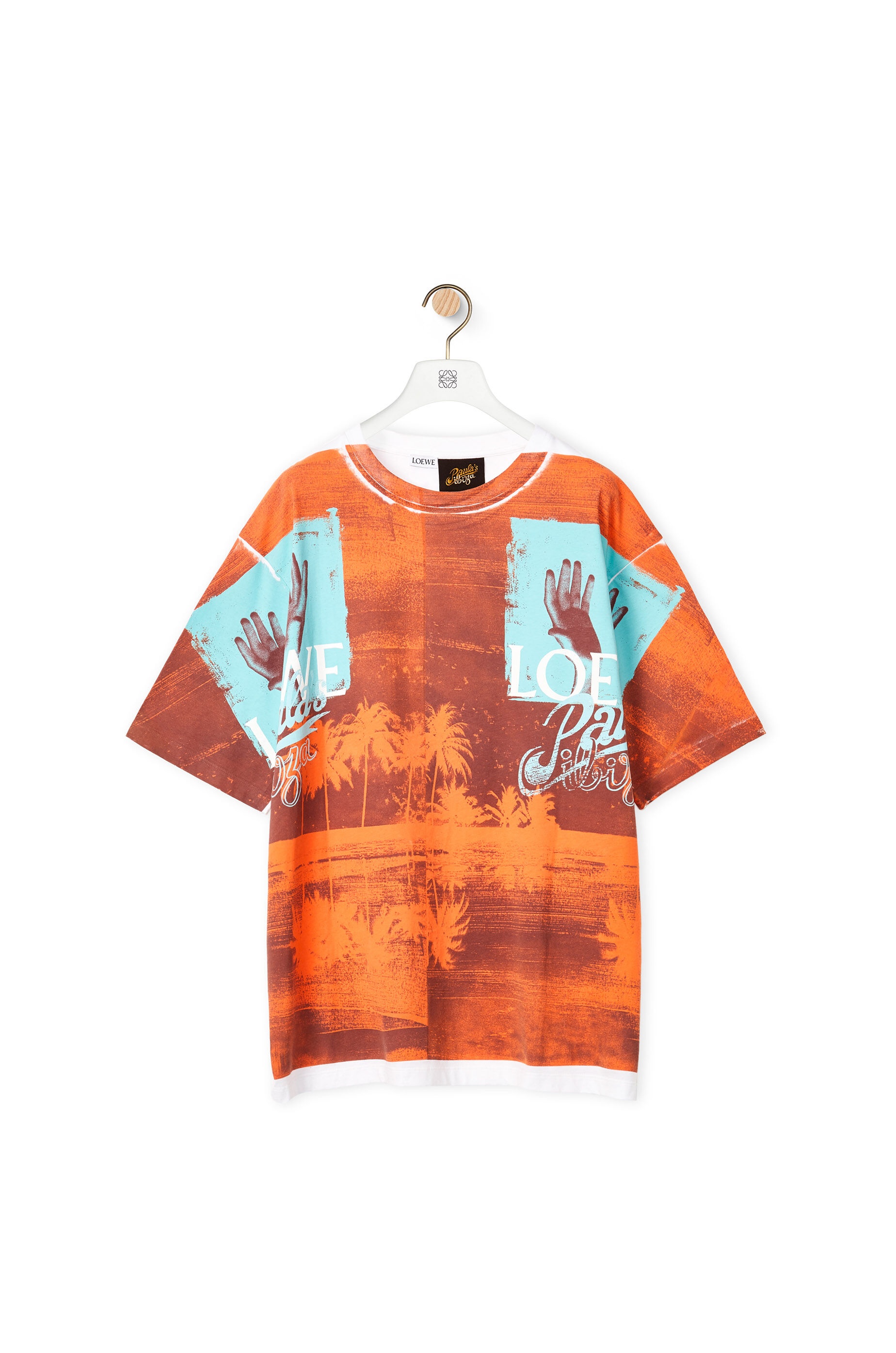 Tropical hands print T-shirt in cotton - 1