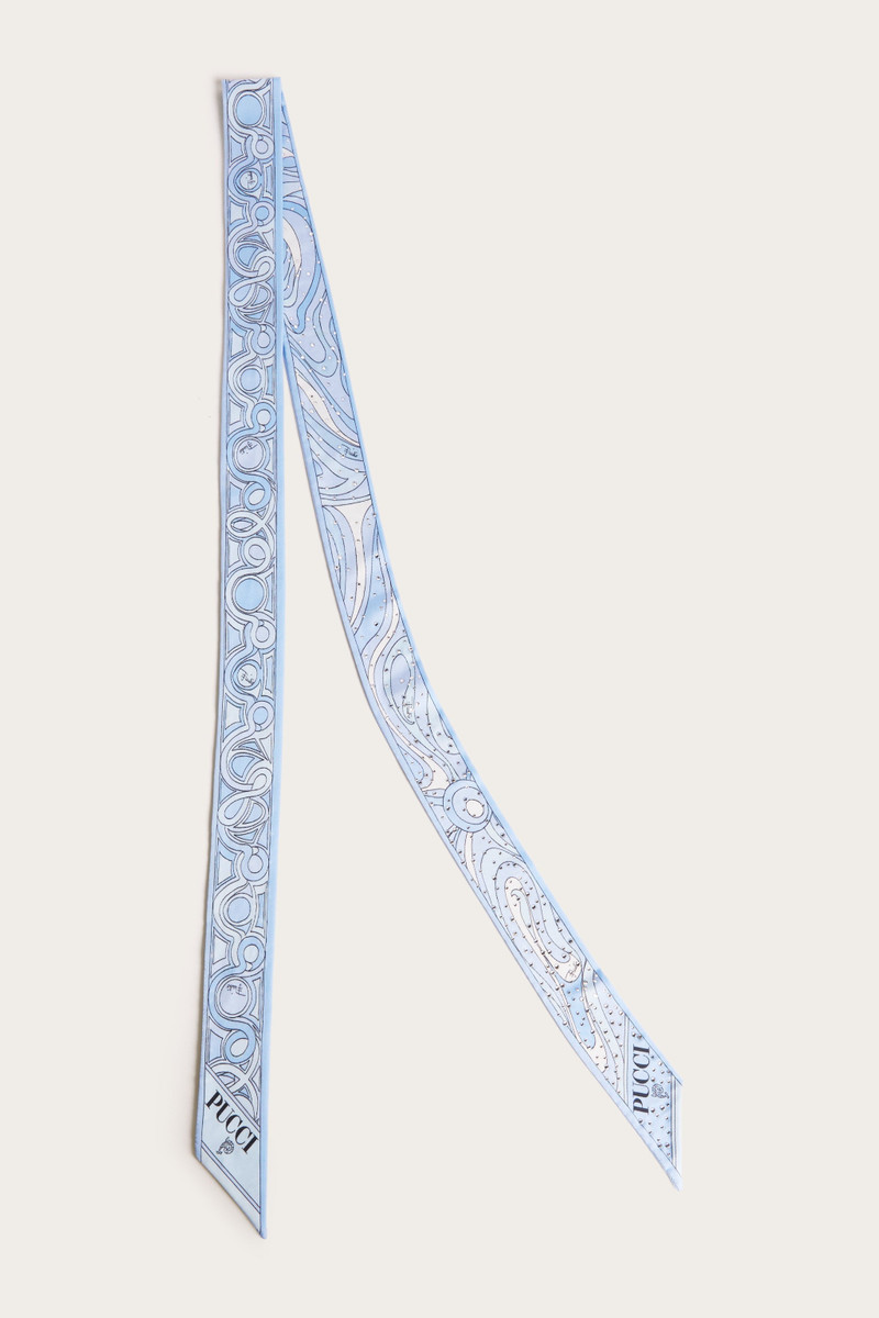 MIXED PRINT SILK TWILL SCARF WITH RHINESTONES 1