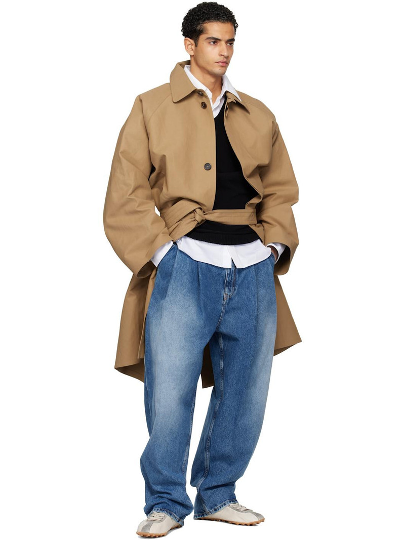 HED MAYNER Tan Twill Trench Coat outlook