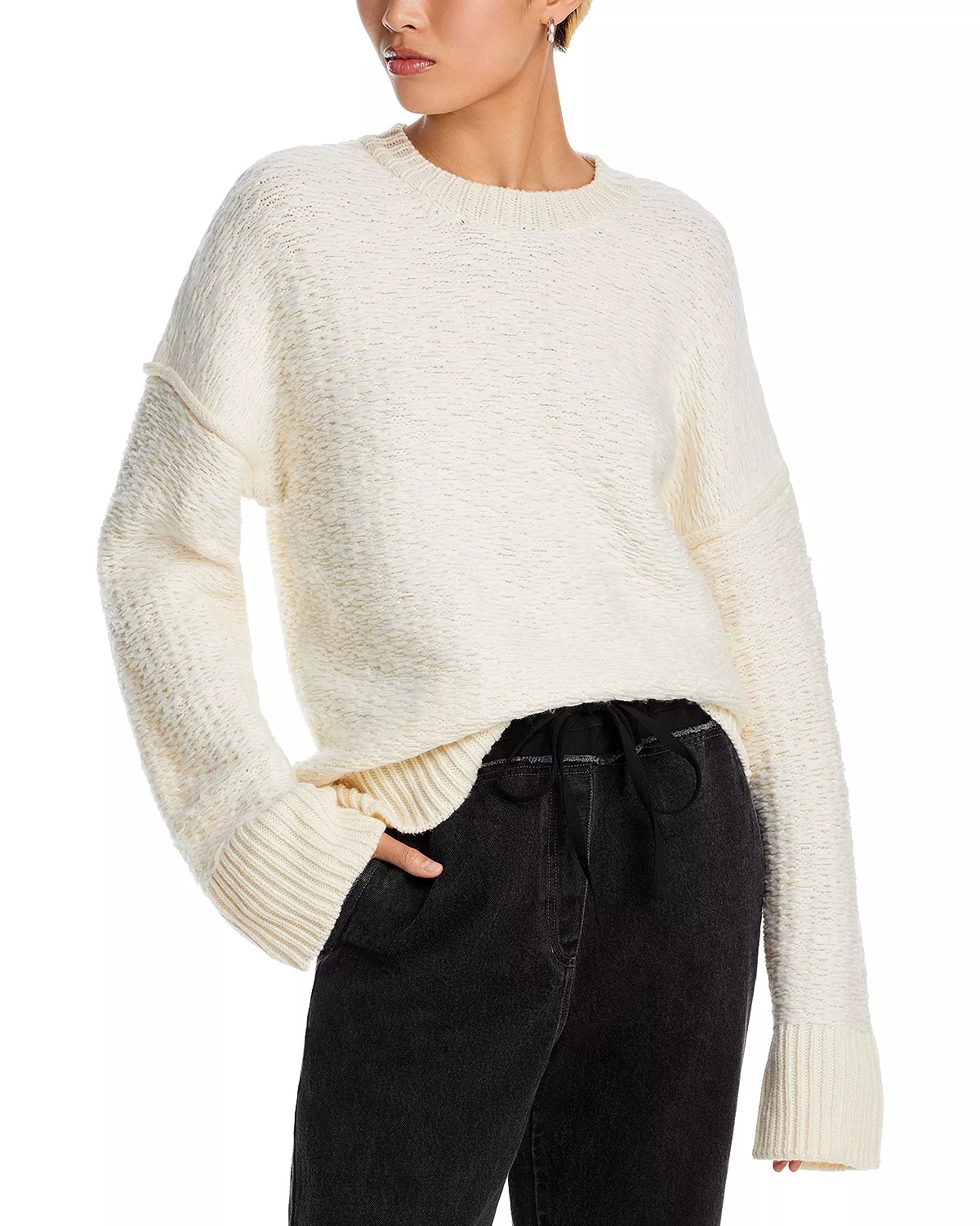 Wool Float Jacquard Oversized Sweater - 1