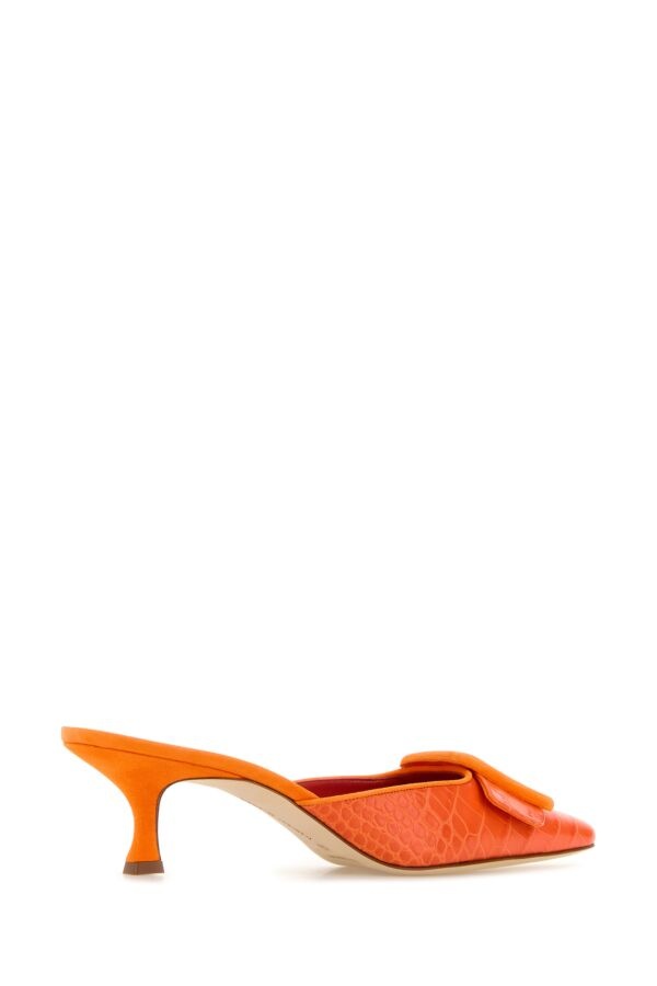 Orange leather Maysale mules - 3