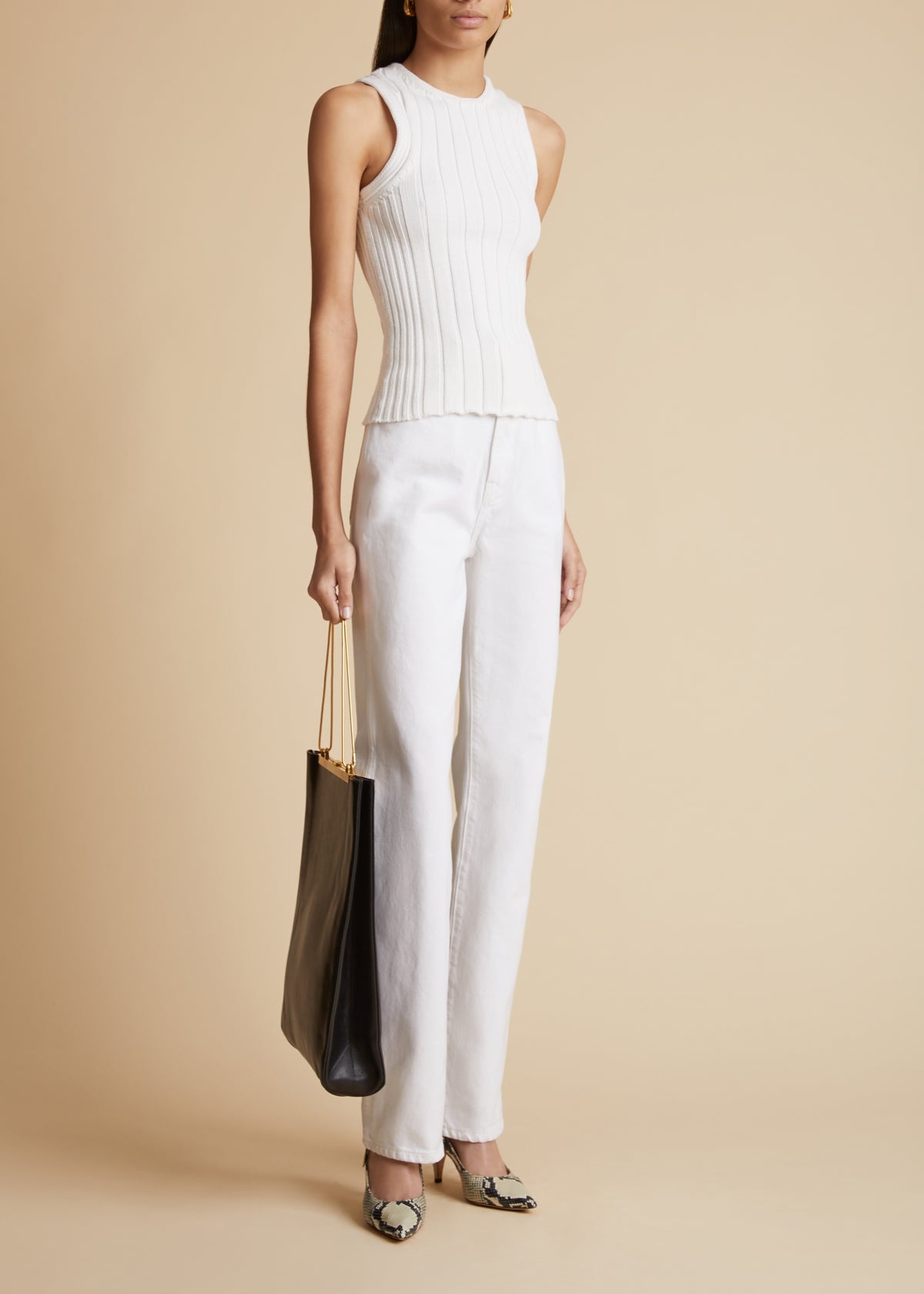 Manu ribbed cotton-blend tank - 1