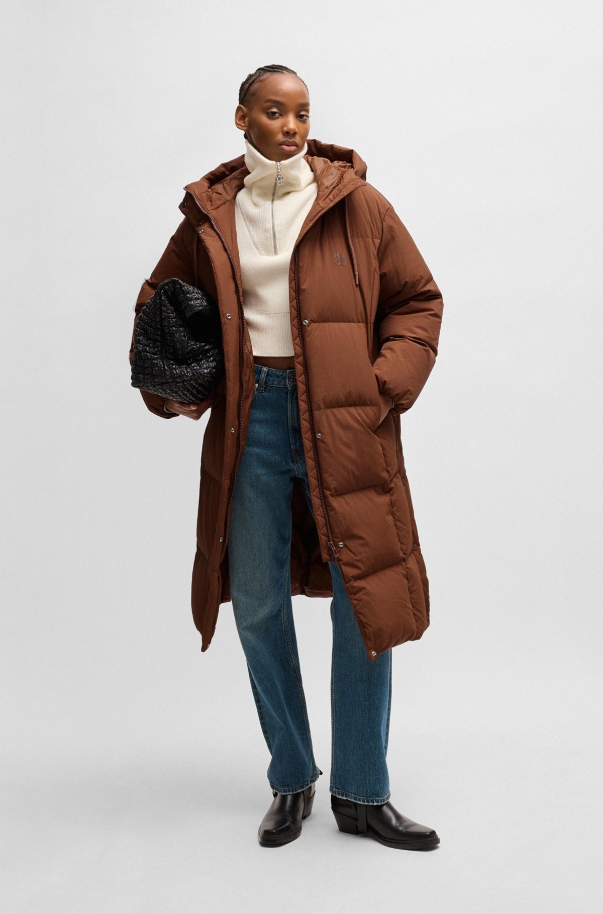 WATER-REPELLENT DOWN JACKET WITH STACKED-LOGO TRIM - 3