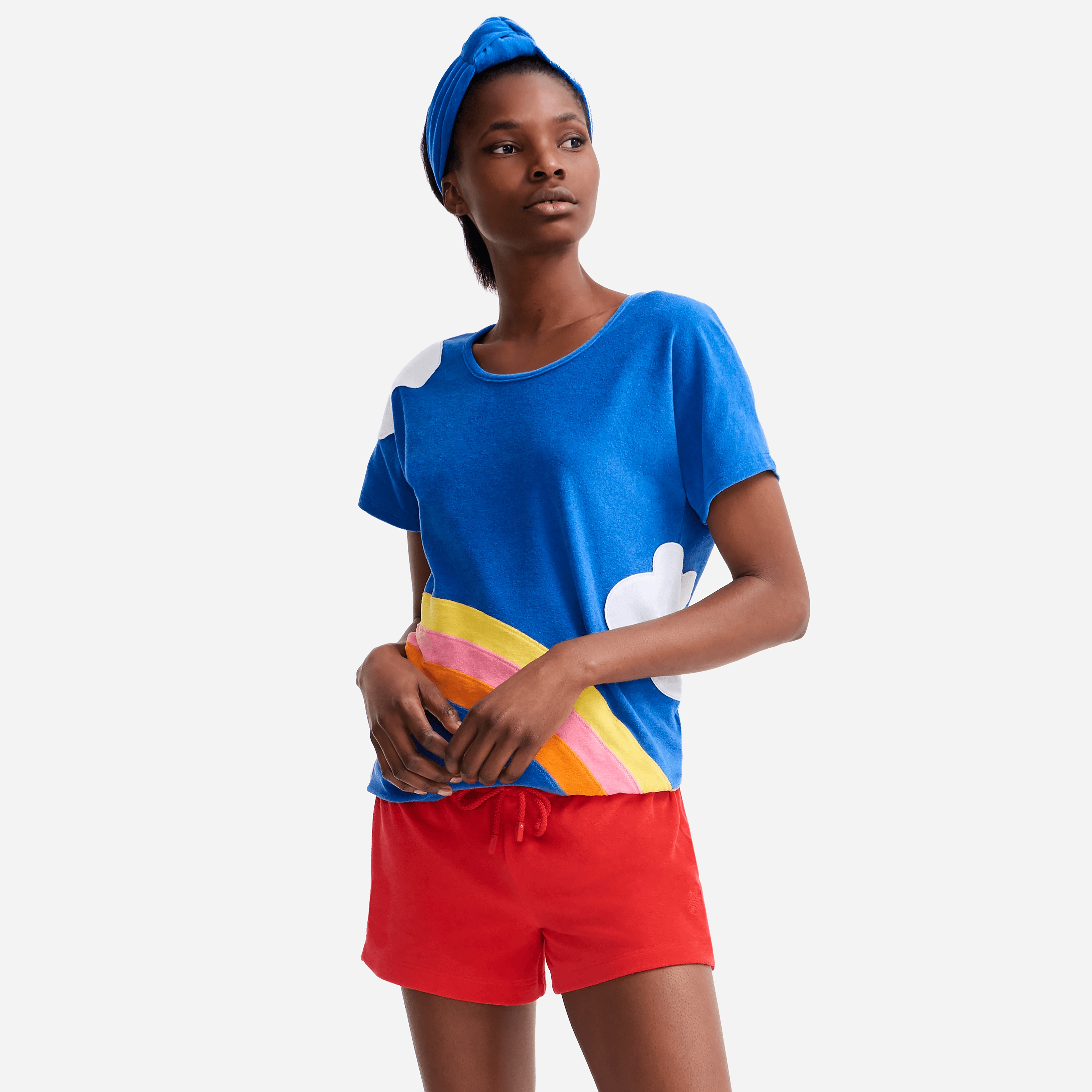Women multicolor clouds t-shirt - Vilebrequin x JCC+ - Limited Edition - 2