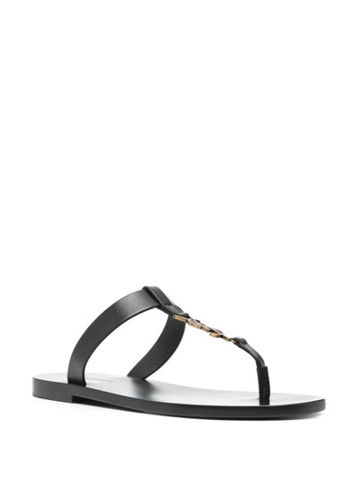 SAINT LAURENT Cassandre logo-plaque leather sandals outlook