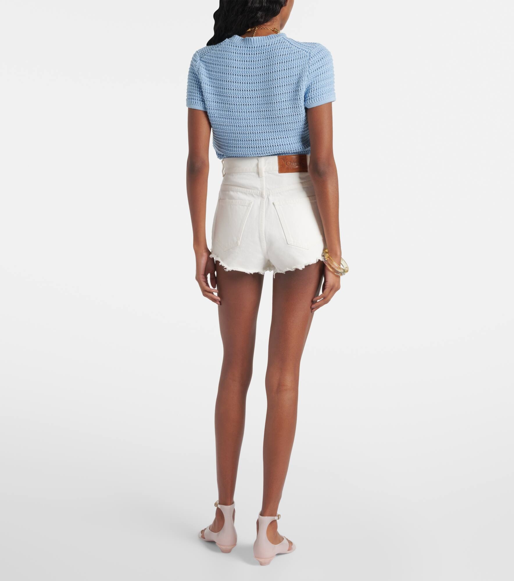 Distressed denim shorts - 3