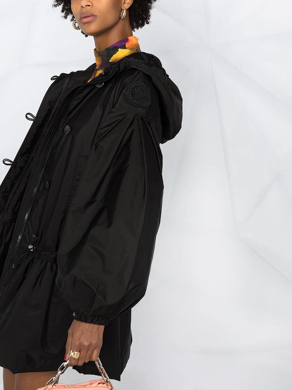 oversized flared parka coat - 5