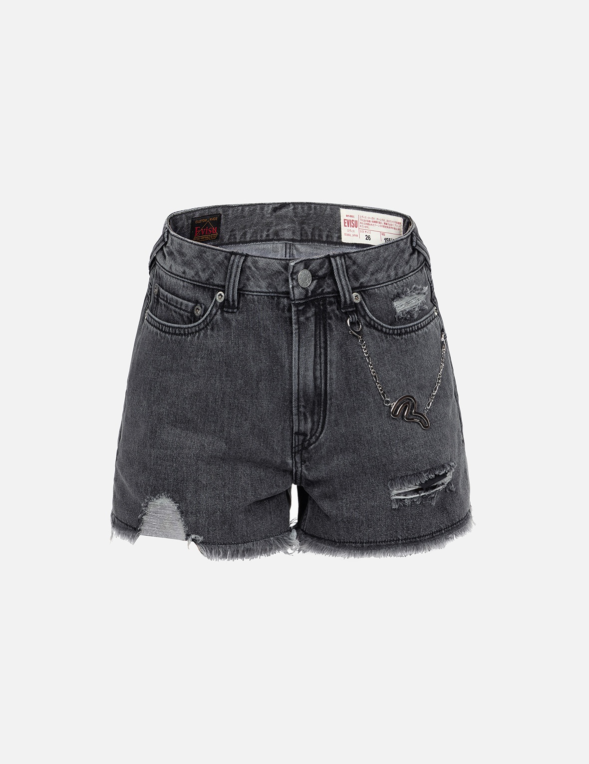 LOGO WITH KAMON ALLOVER PRINT DAICOCK REGULAR FIT DENIM SHORTS - 1