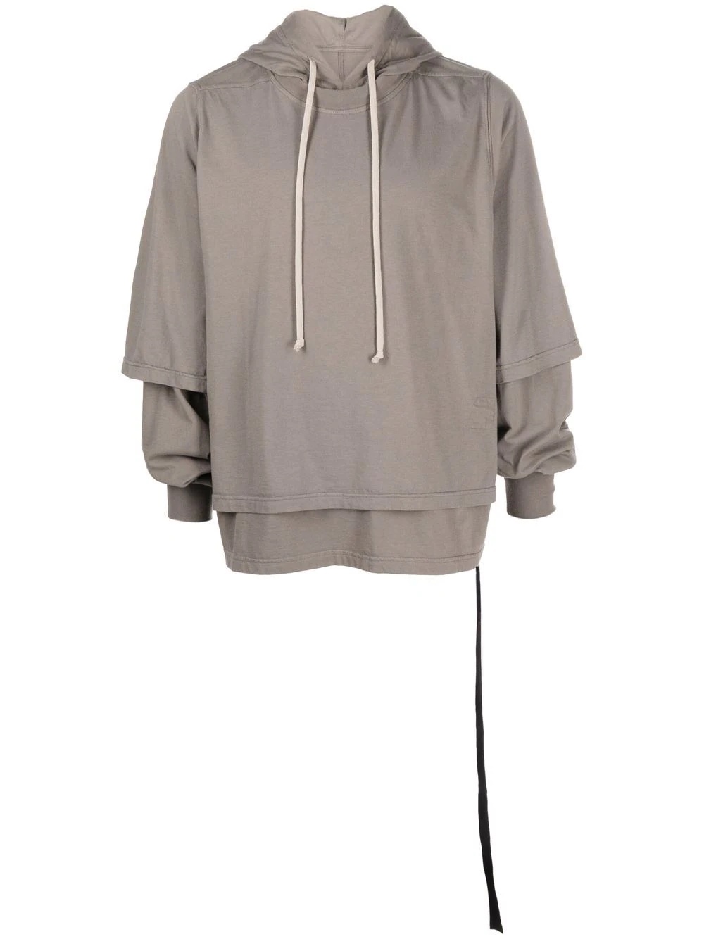 layered cotton hoodie - 1