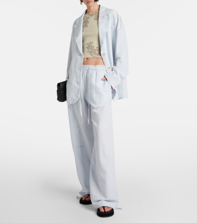 Acne Studios Mid-rise cotton and linen wide-leg pants outlook