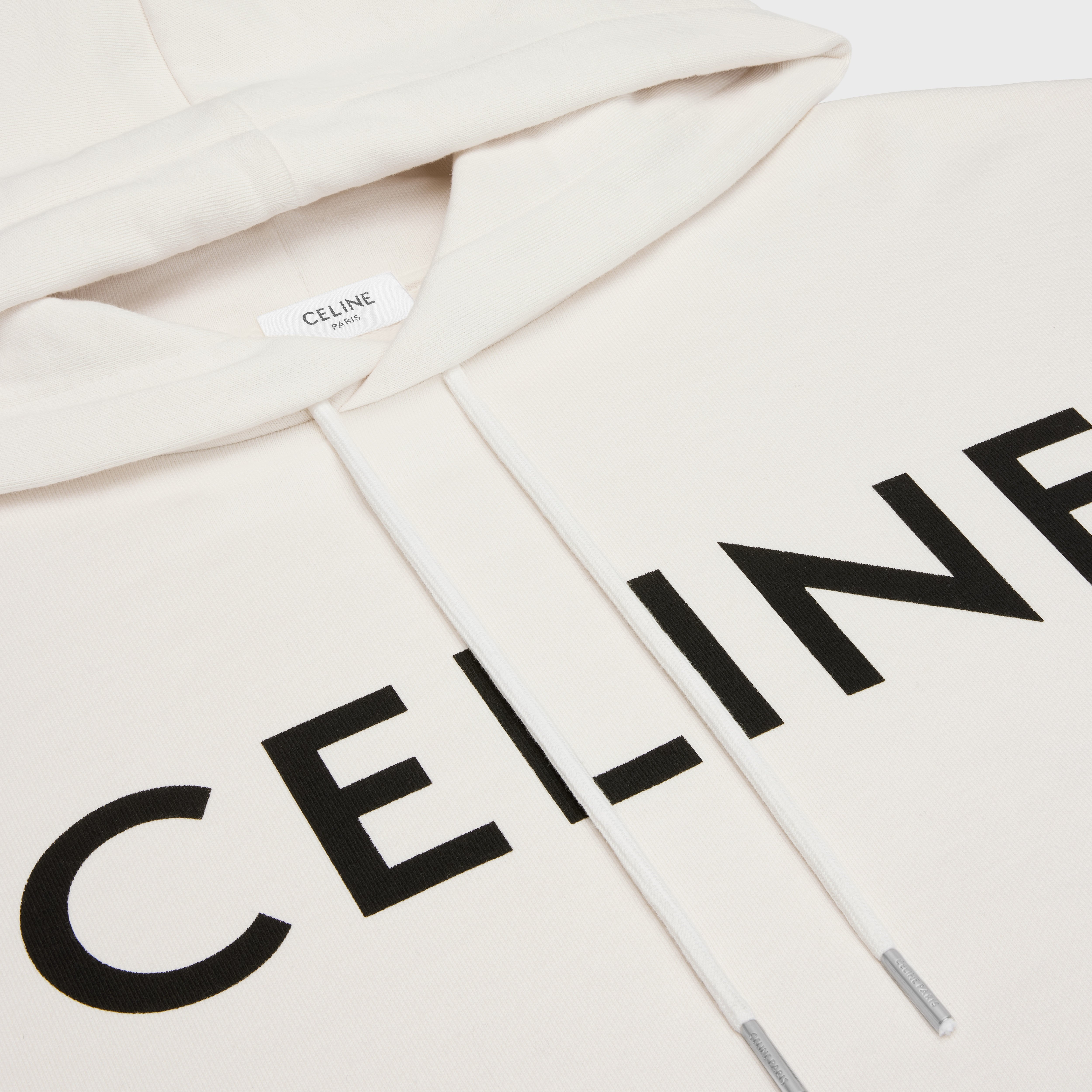 celine loose hoodie in cotton fleece - 3