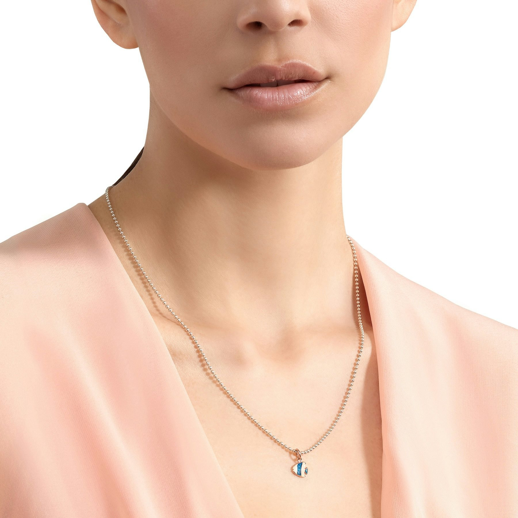 ROSE GOLD & ENAMEL ANGEL FISH CHARM - 3