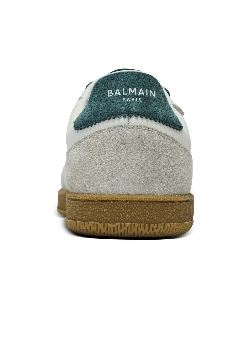 Balmain Swan suede and smooth leather trainers 8