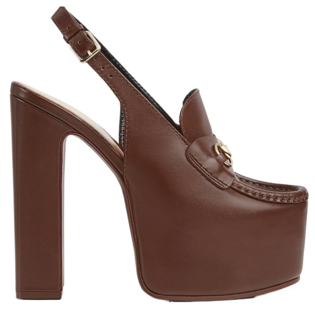 Ottavia Horsebit Loafer 145MM Platform Slingback Pumps - 1