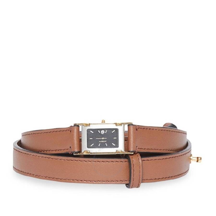 Burberry Men's Faux Watch Detail Embossed Leather Belt - 1