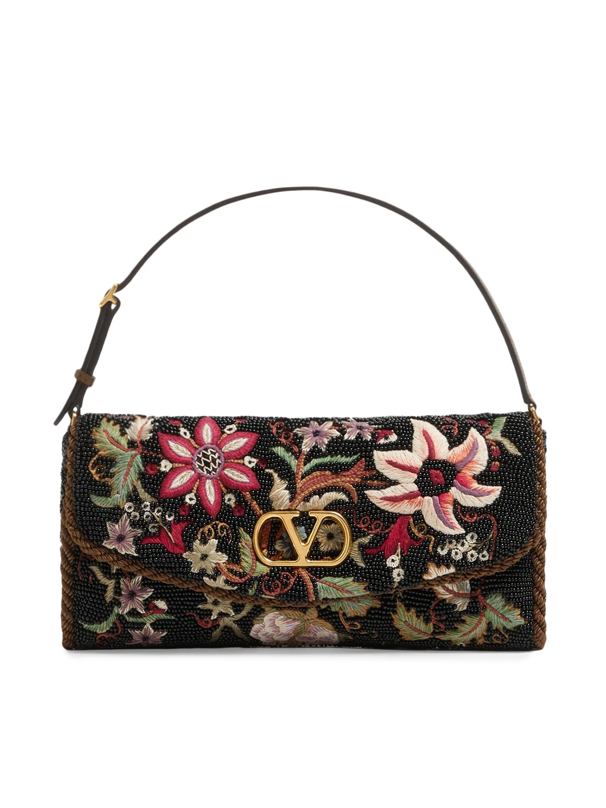 Women's Vain Soft Embroidered Small Shoulder Bag - Multicolor - 1