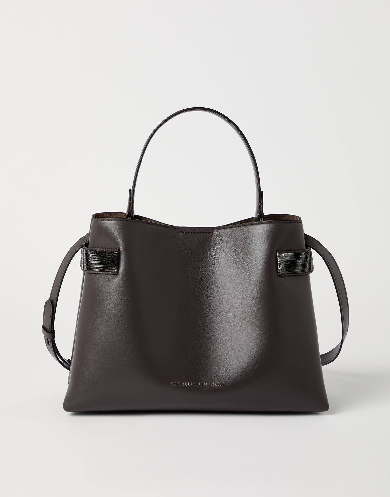 Essence top-handle bag in calfskin with precious bands - 1