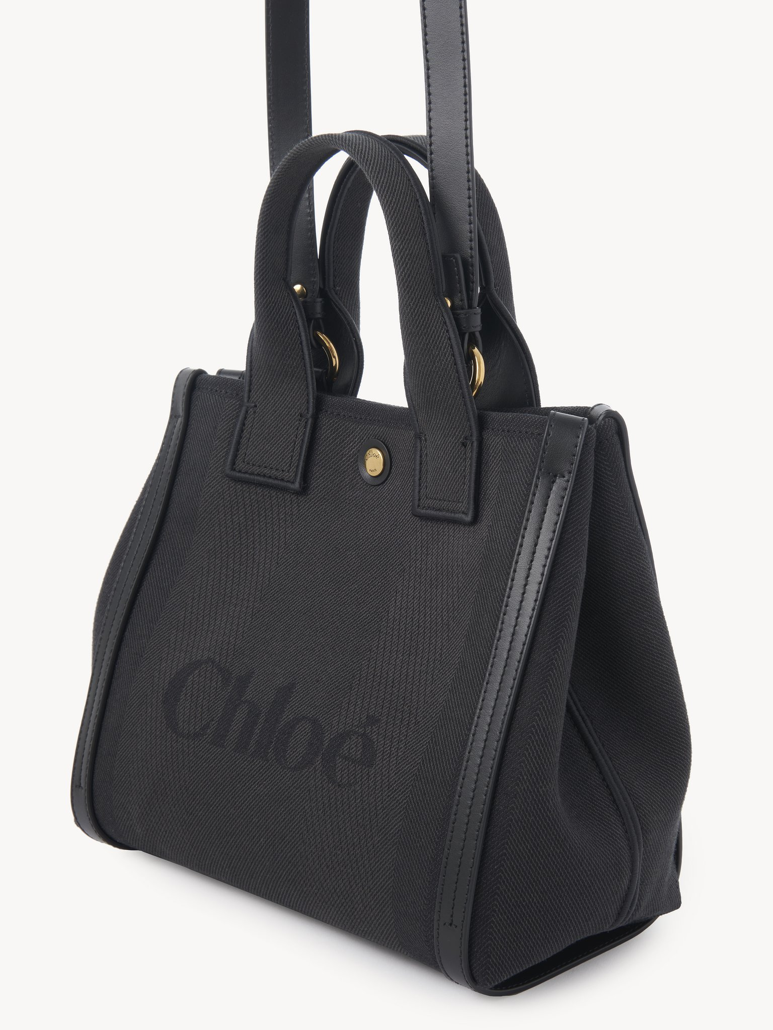 SMALL CHLOÉ CARRY TOTE BAG IN CANVAS - 3