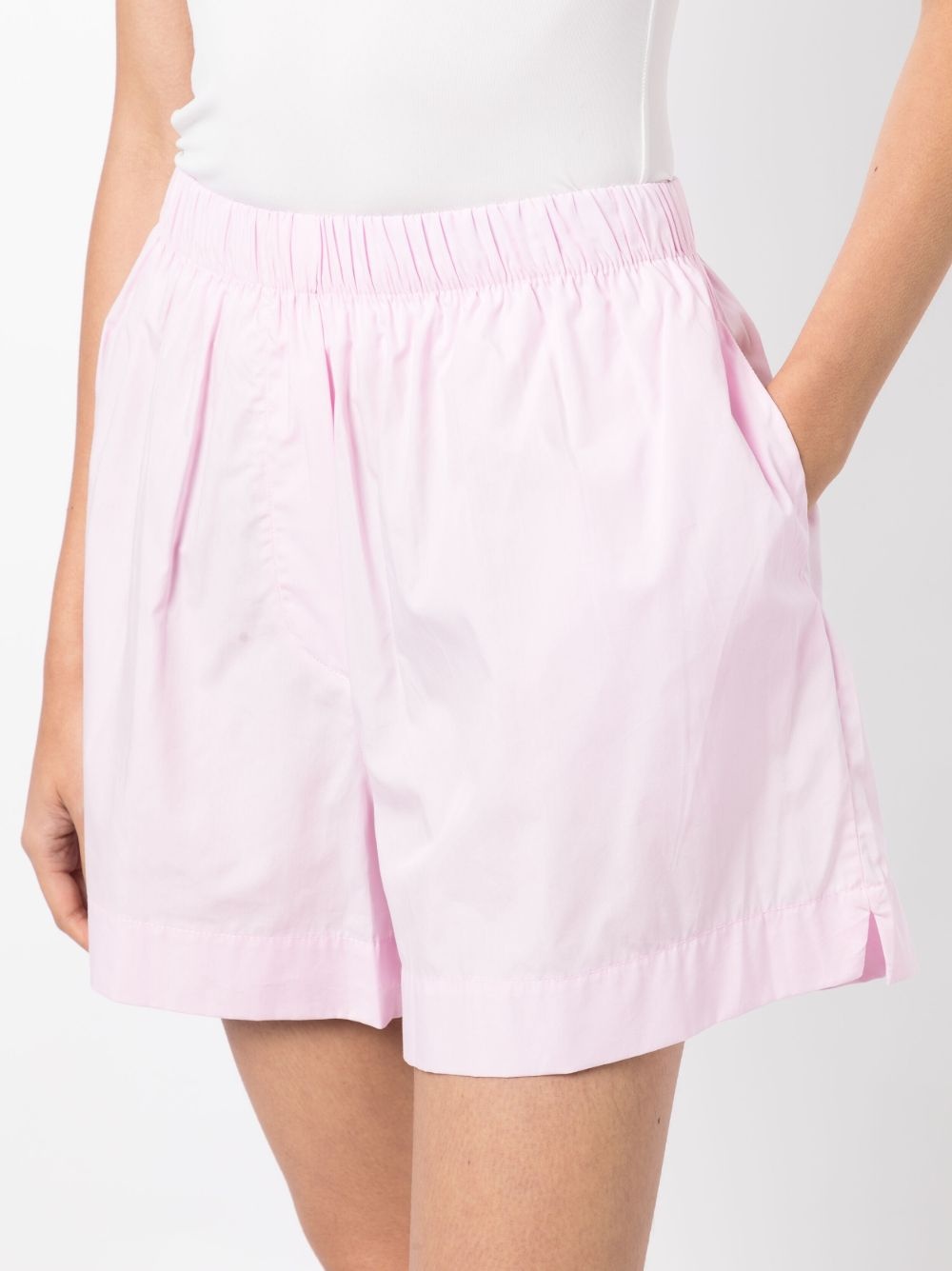 wide-leg cotton shorts - 5