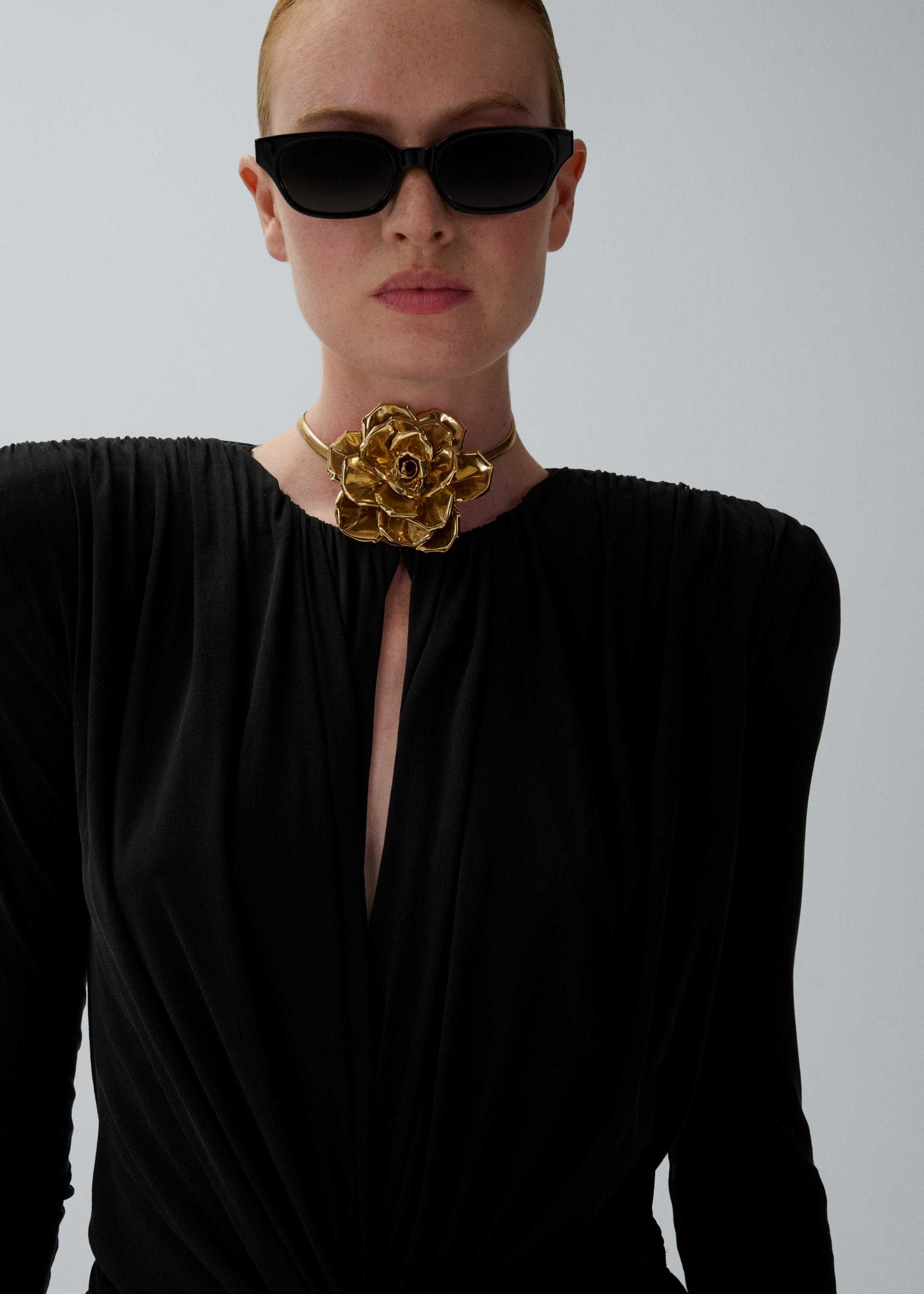 Draped bodysuit in black - 4