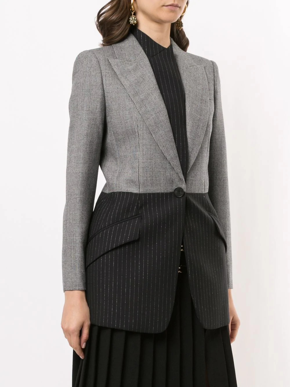 panelled single-breasted blazer - 3