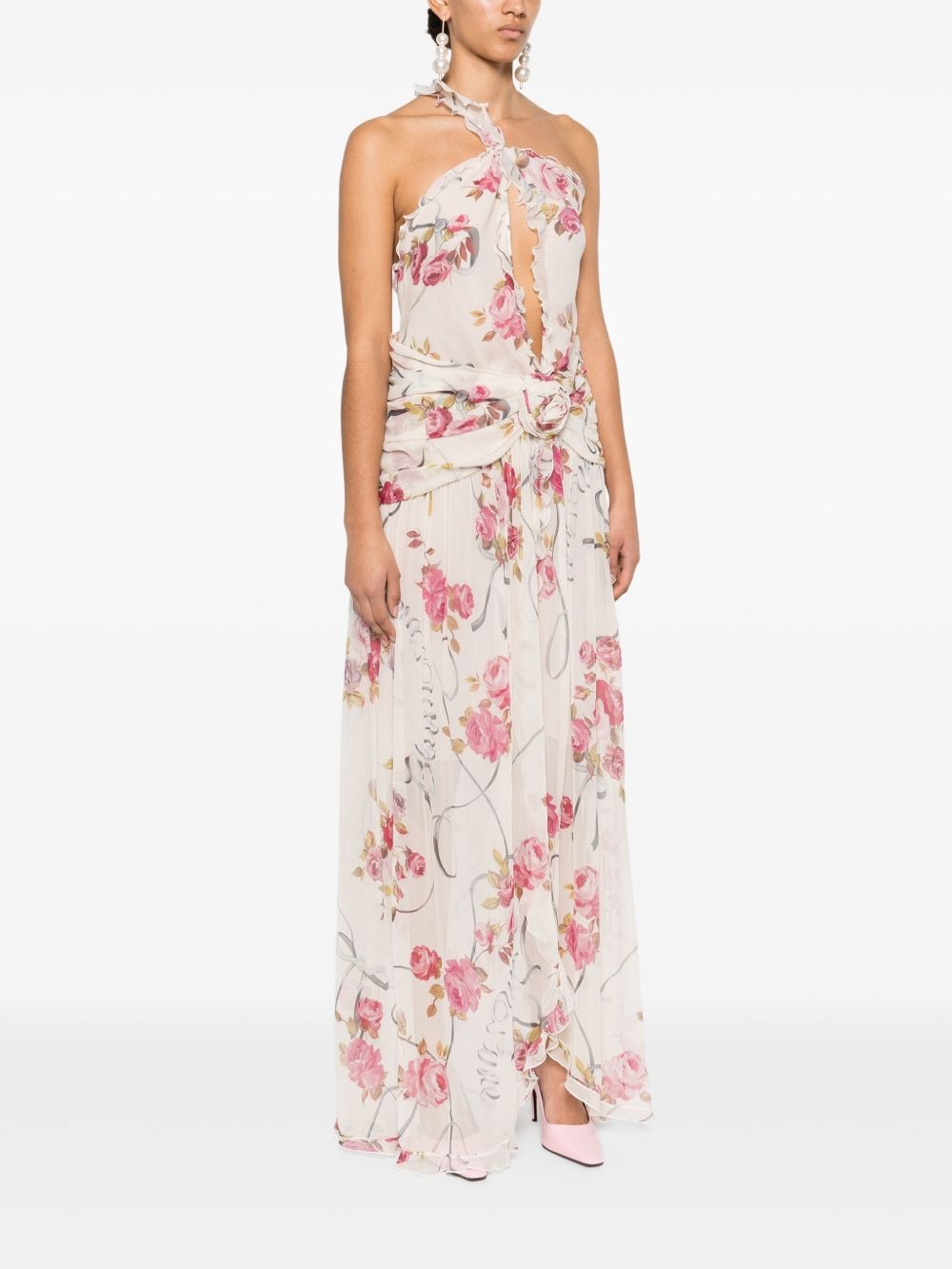 floral-print maxi dress - 3