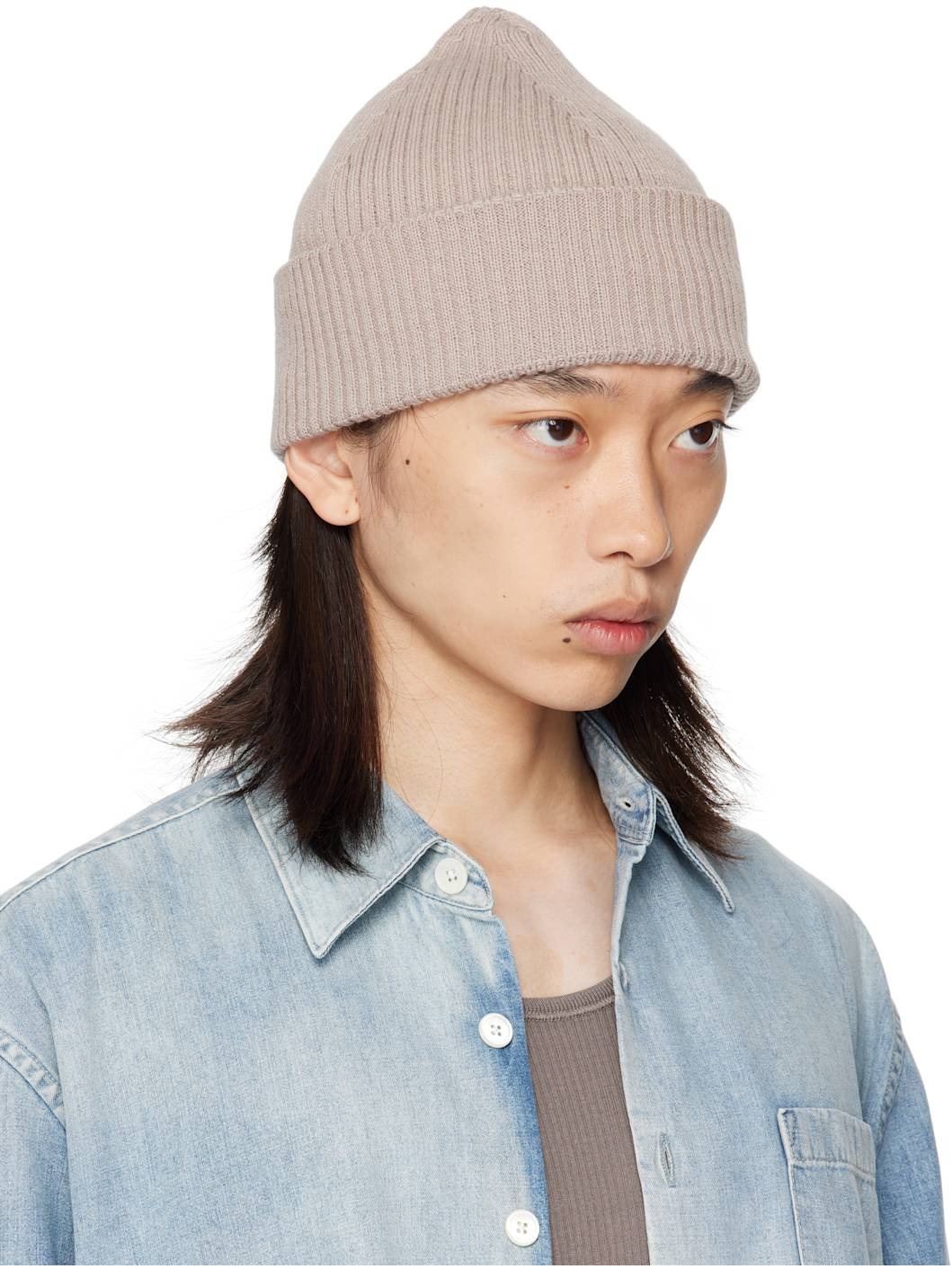 Beige Knit Beanie - 2