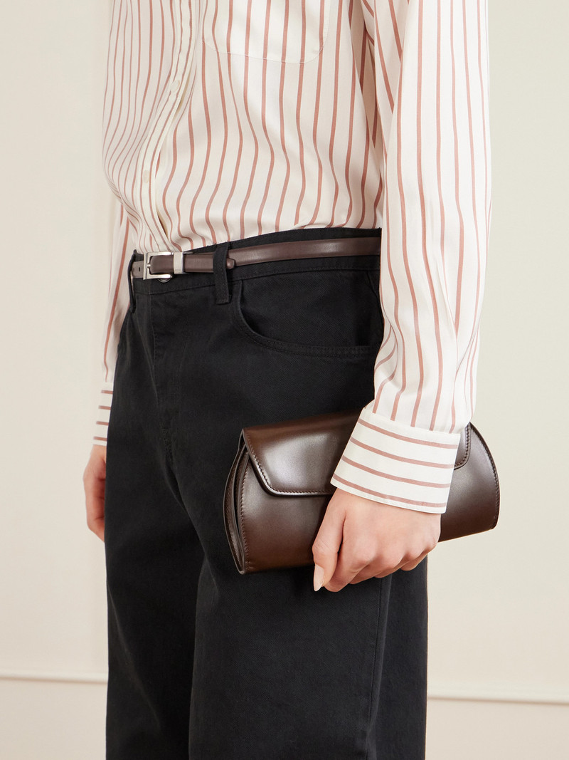 The Row Curved Leather Clutch outlook