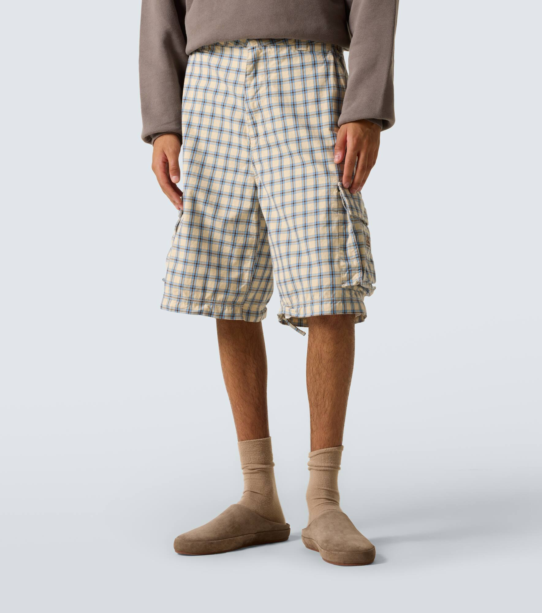 Checked cotton cargo pants - 5