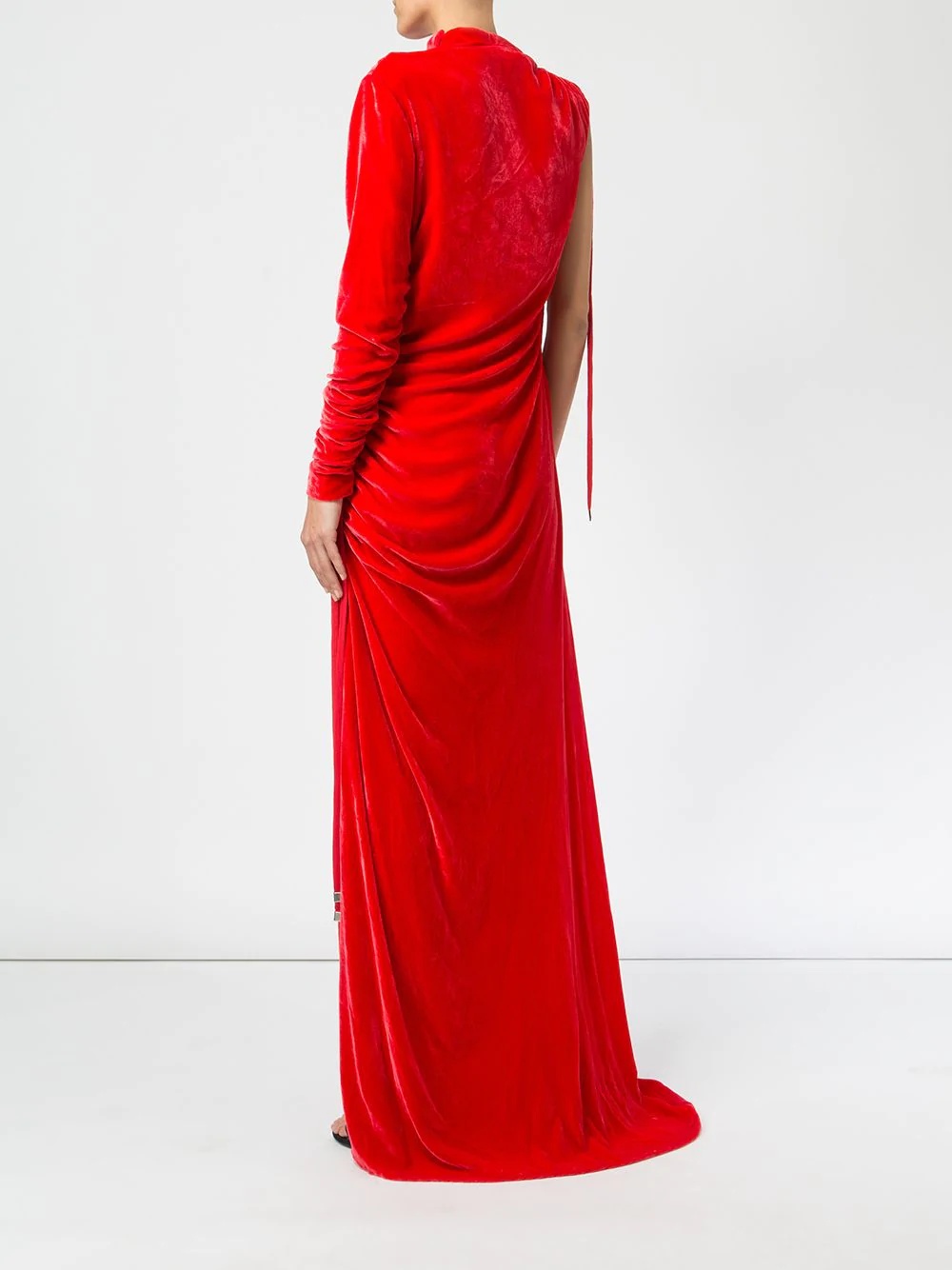 ruched velvet gown - 4