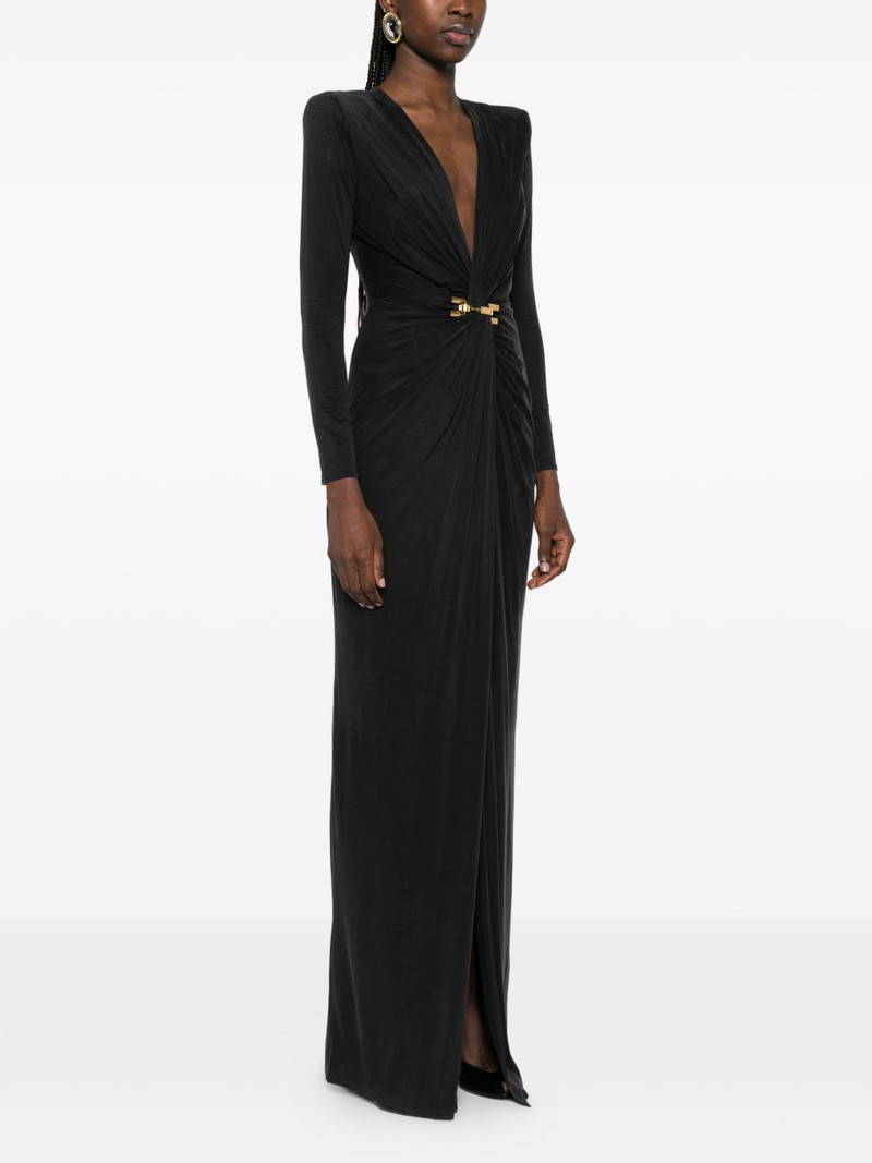 V-neck long-sleeve maxi dress 3