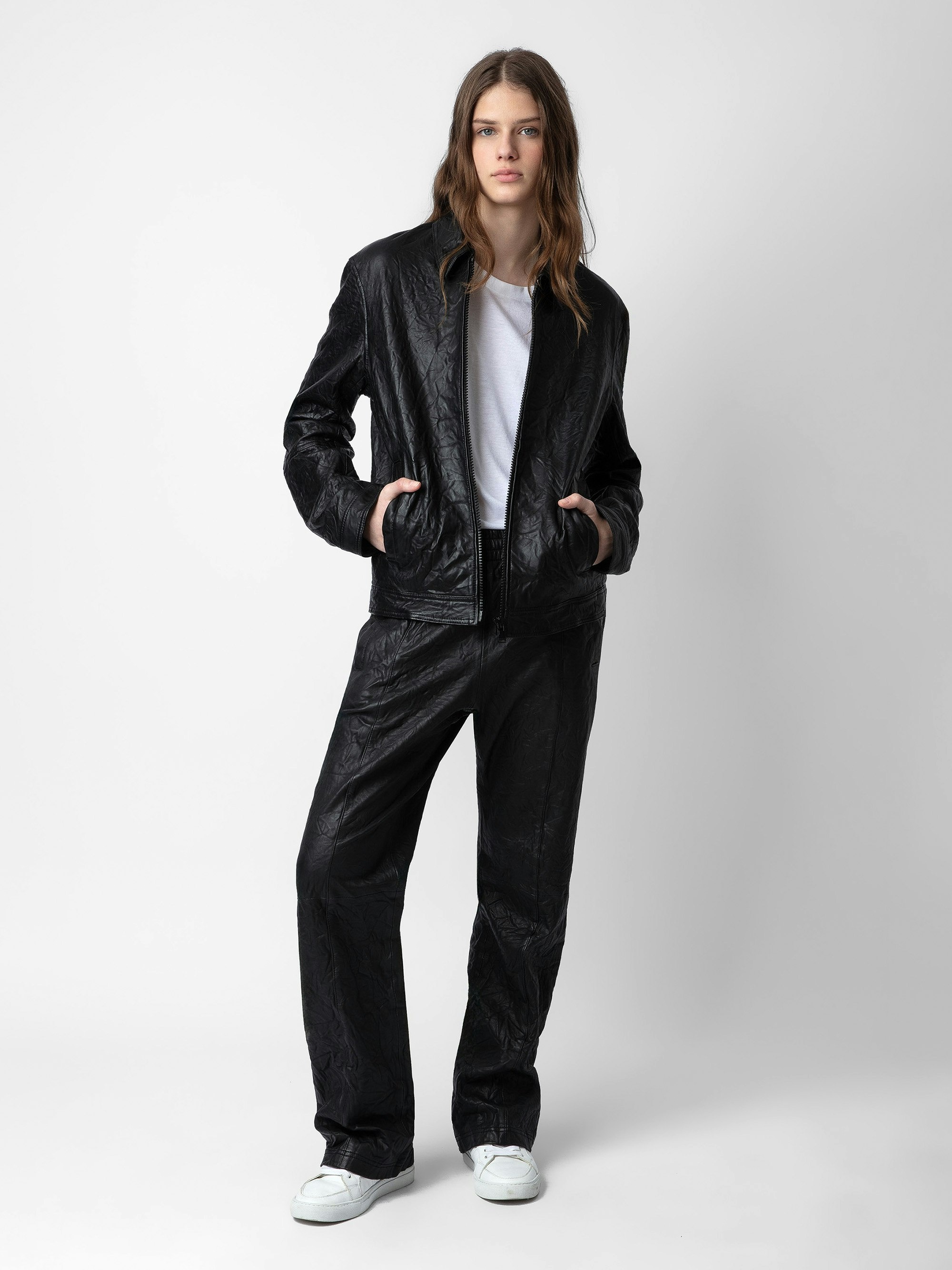 Lasso Crinkled Leather Jacket - 7