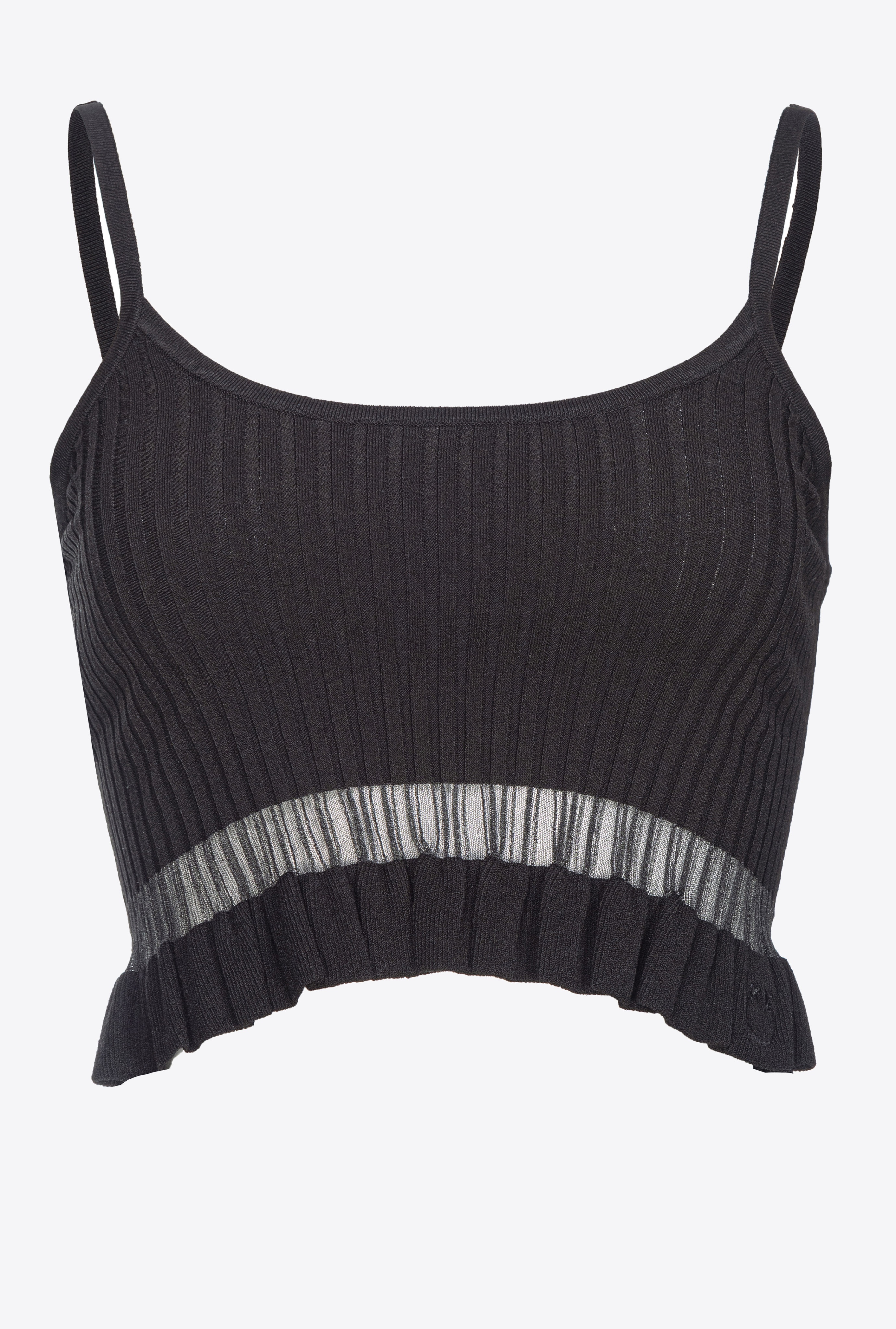 RIBBED CROPPED VEST TOP - 1