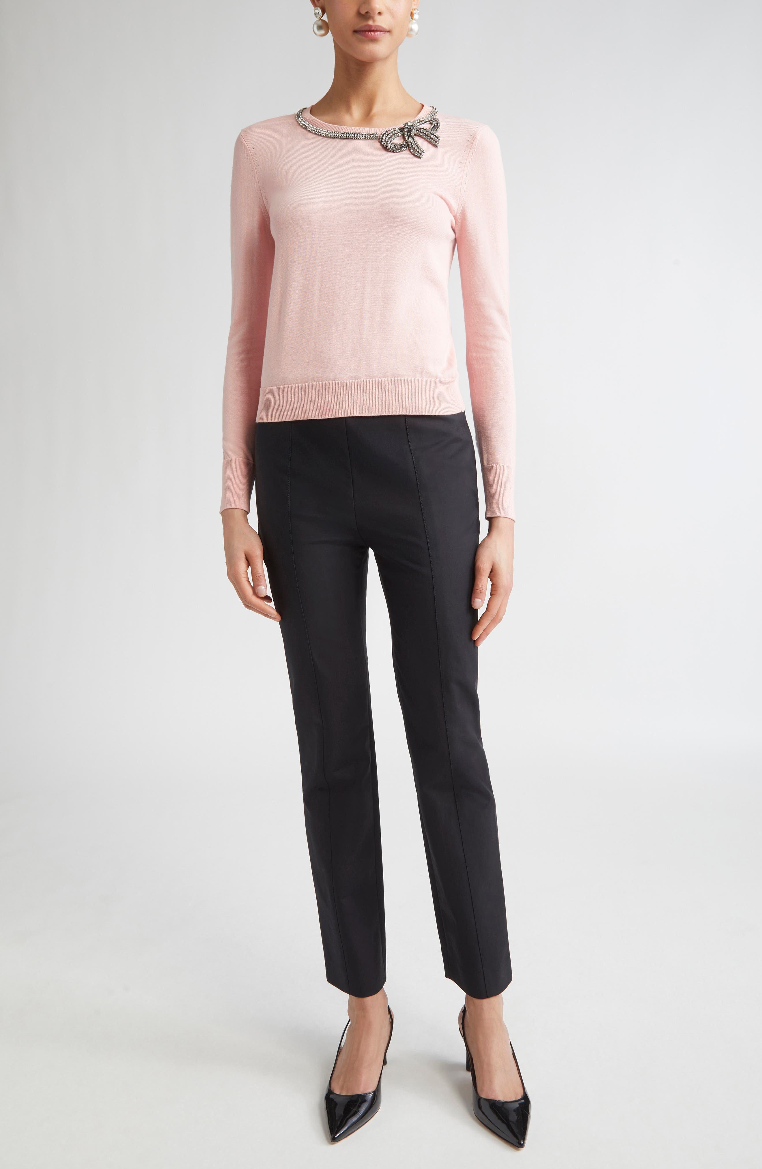 Carolina Herrera Emilie Slim Leg Pants in Black at Nordstrom - 2
