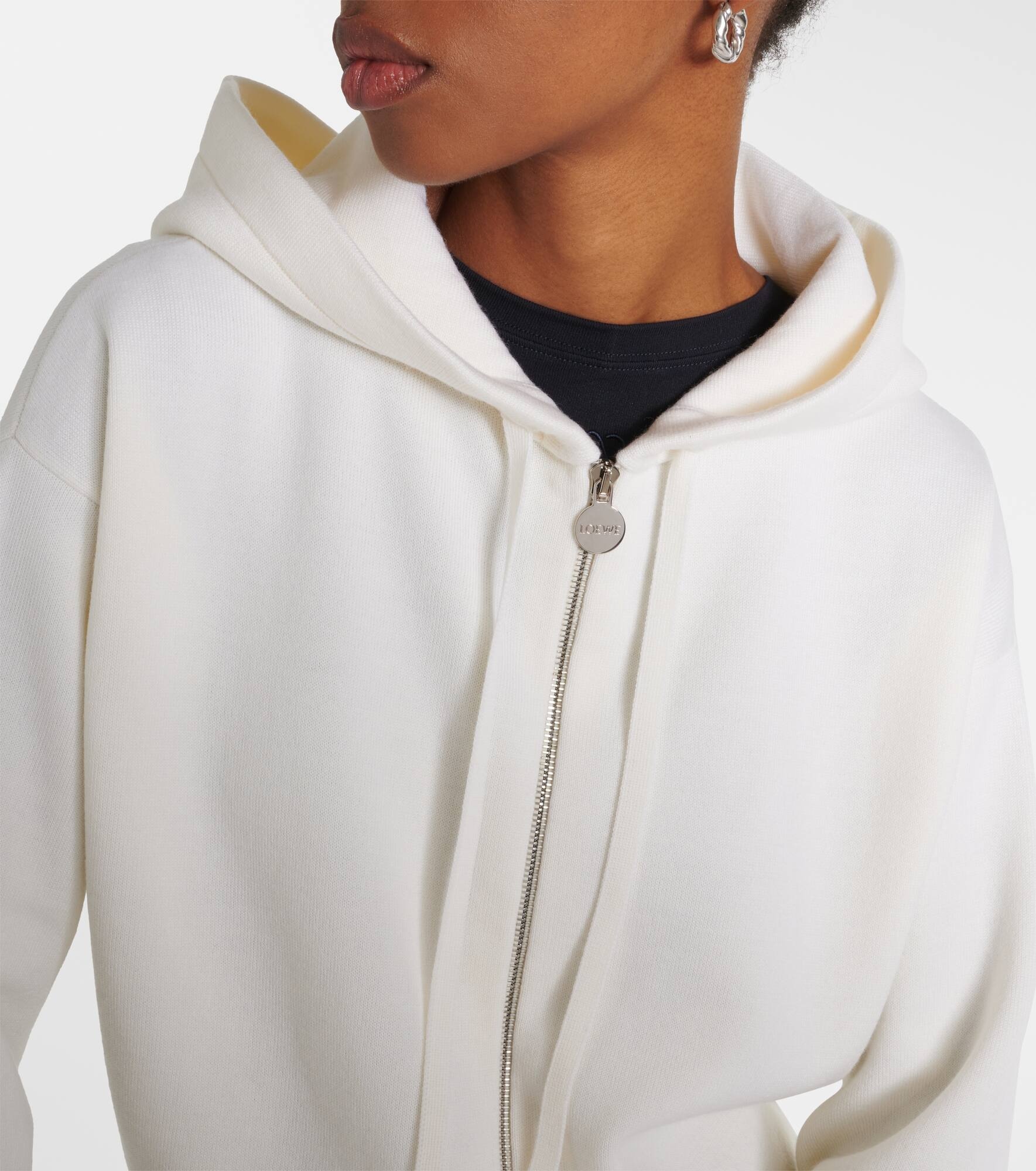 Anagram wool-blend zip-up hoodie - 4