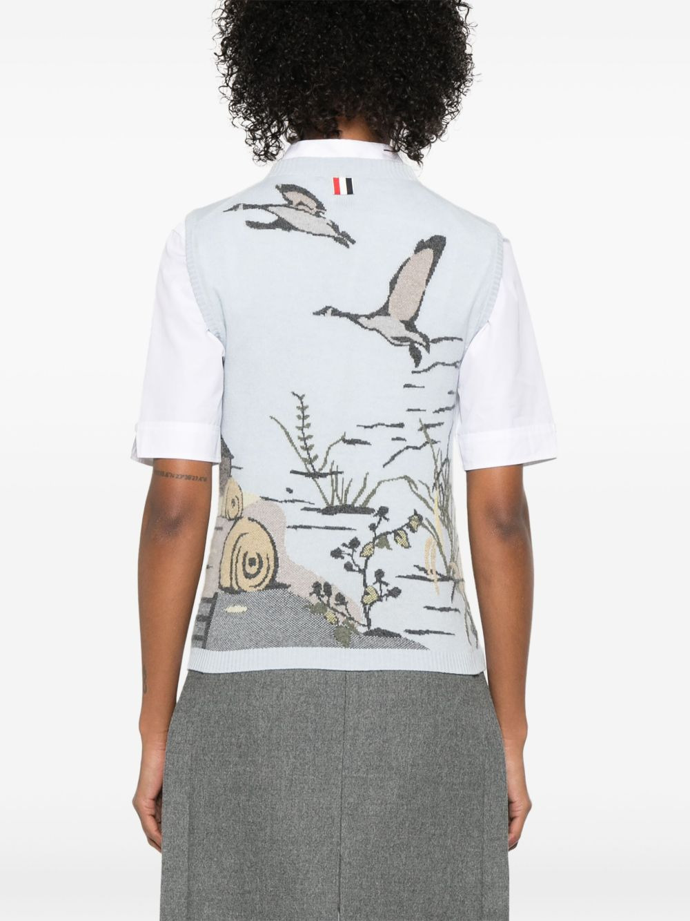 Seasonal Scenic-intarsia cashmere vest - 4