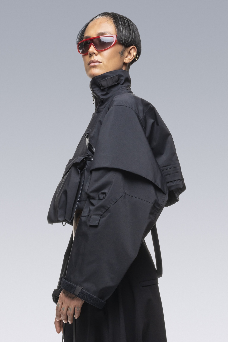 SAC-J6011 sacai / ACRONYM Crop Jacket Black - 6