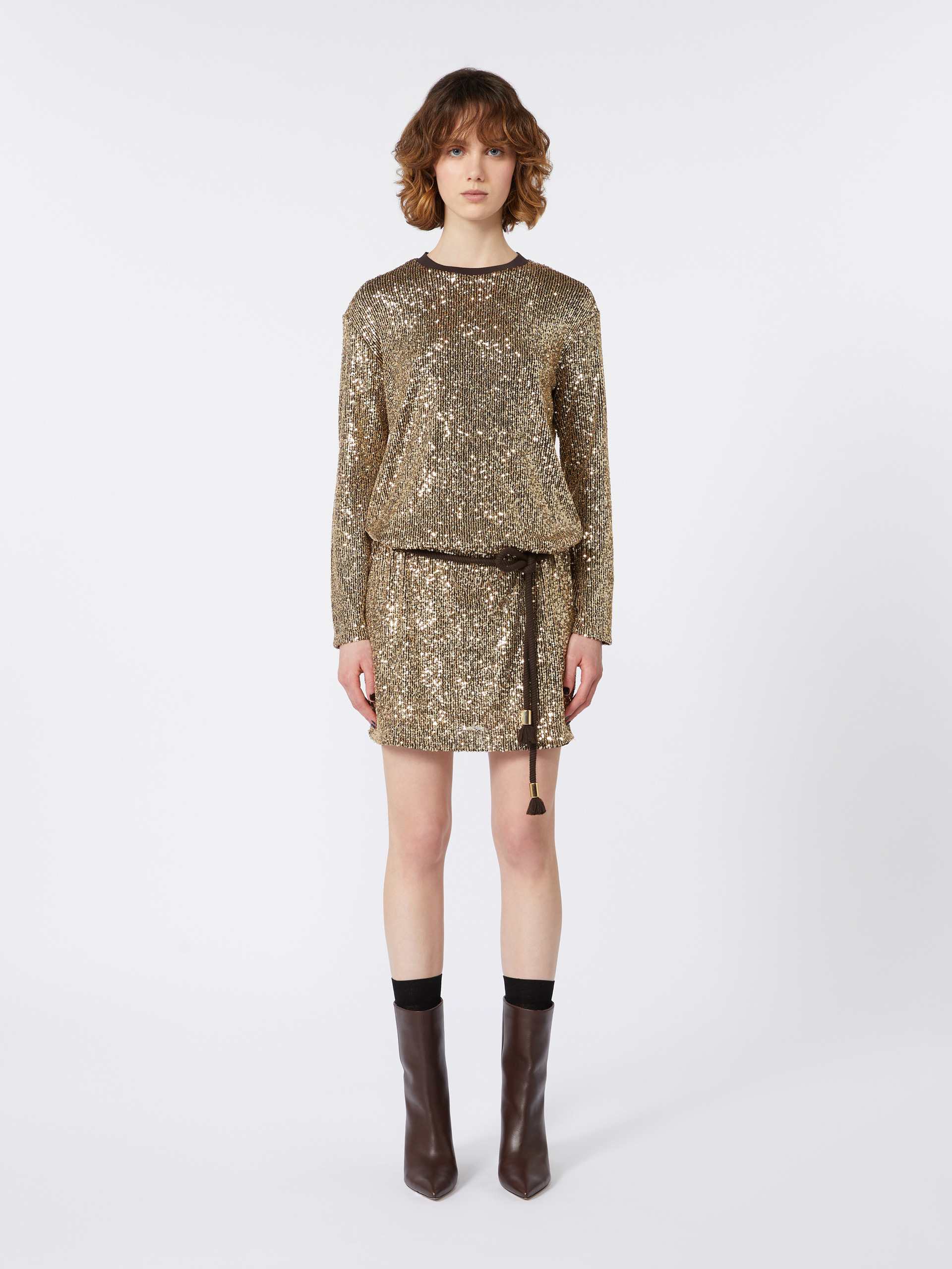 CACHI1234 Short tulle dress with sequins - 3