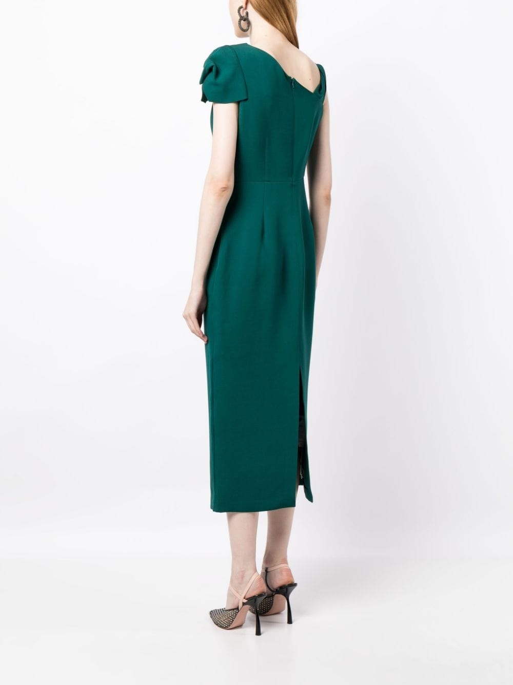 asymmetric sleeveless midi dress - 4