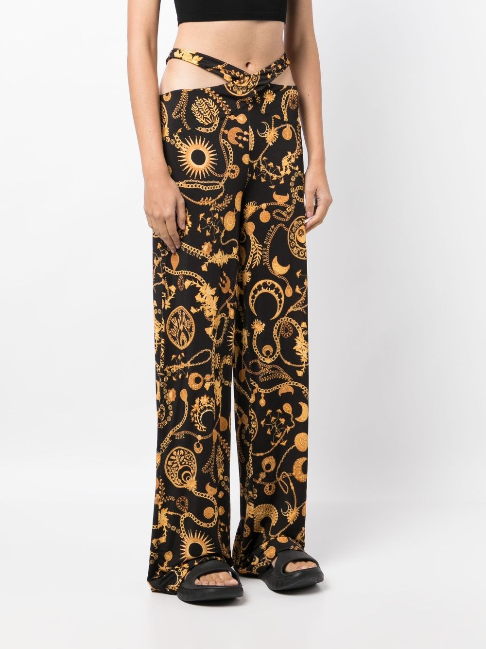 graphic-print straight-leg trousers - 3