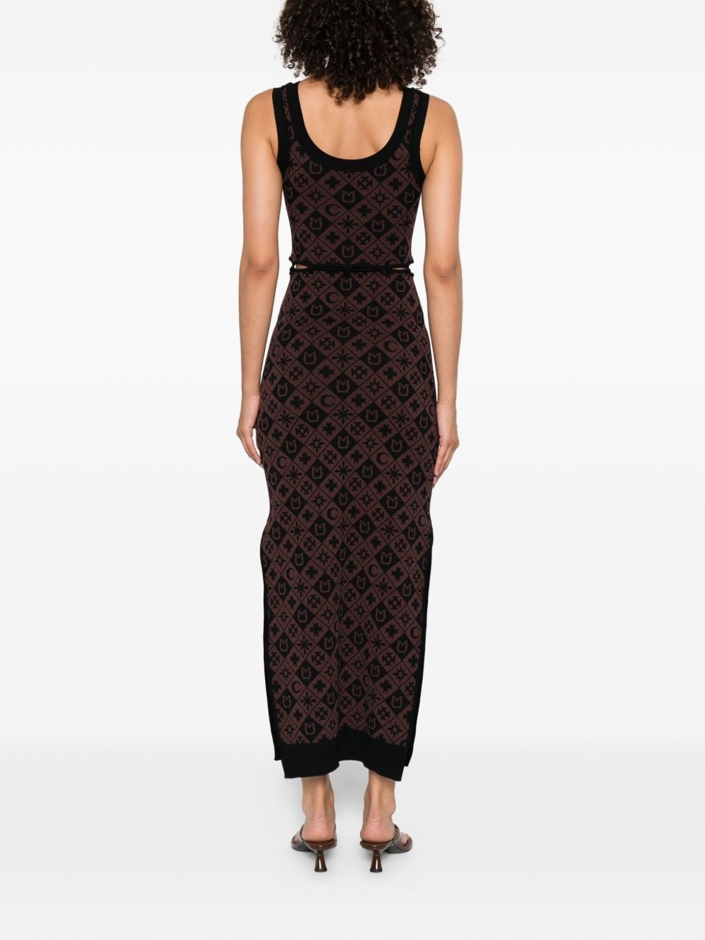 cut-out patterned midi dress - 4