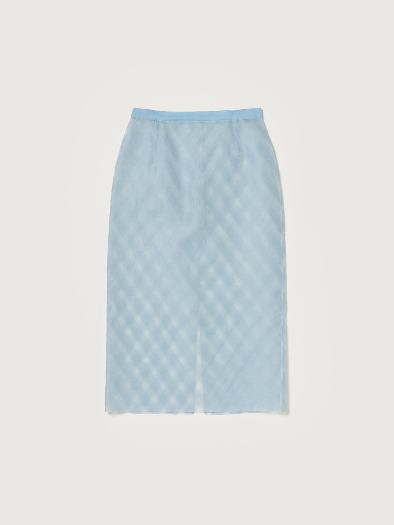 SHEER SILK COTTON CUT JACQUARD PENCIL SKIRT 1