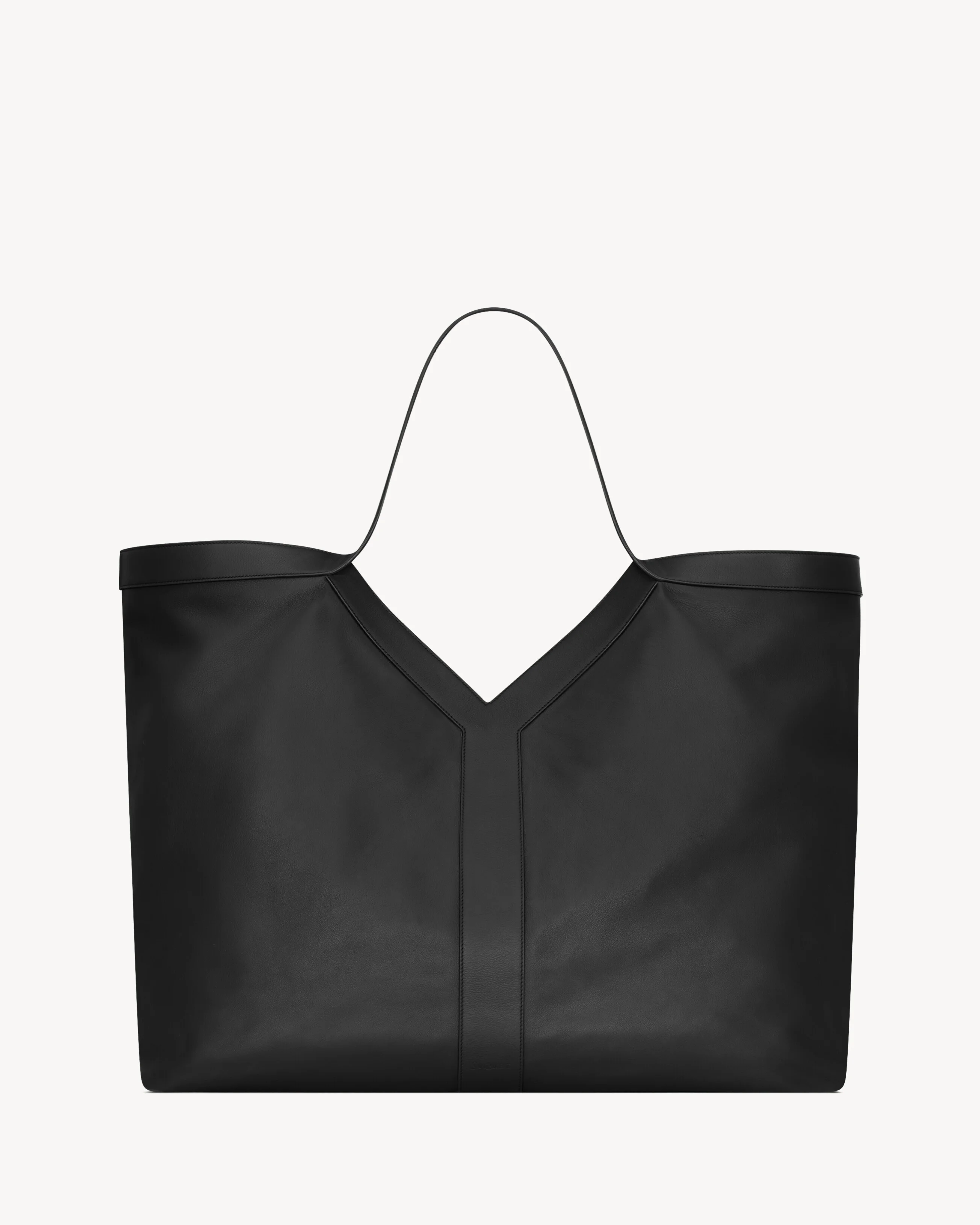 Y MAXI TOTE IN GRAINED LEATHER - 1