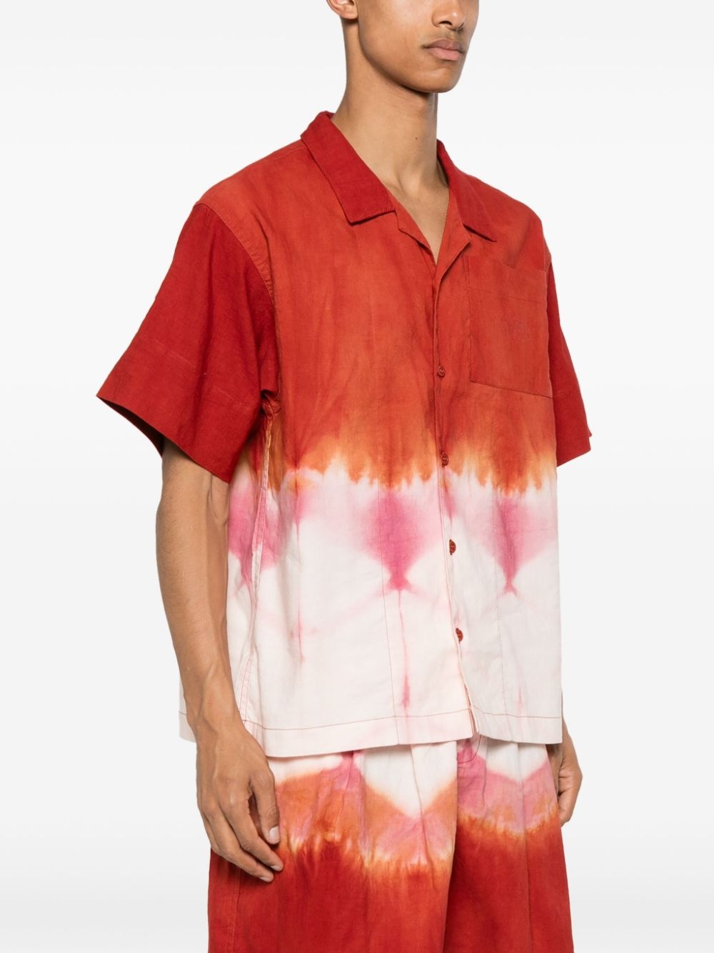 Greetings Grapefruit Clamp-dye shirt - 4