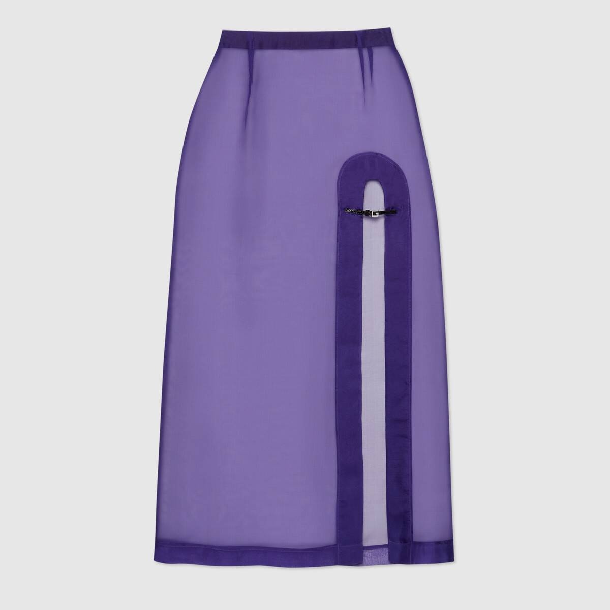 Silk organdy skirt with slit - 1